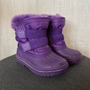 *SOLD* Purple Kids' Winter Circo Boots w Thermolite & Velcro Elastic Size 7/8